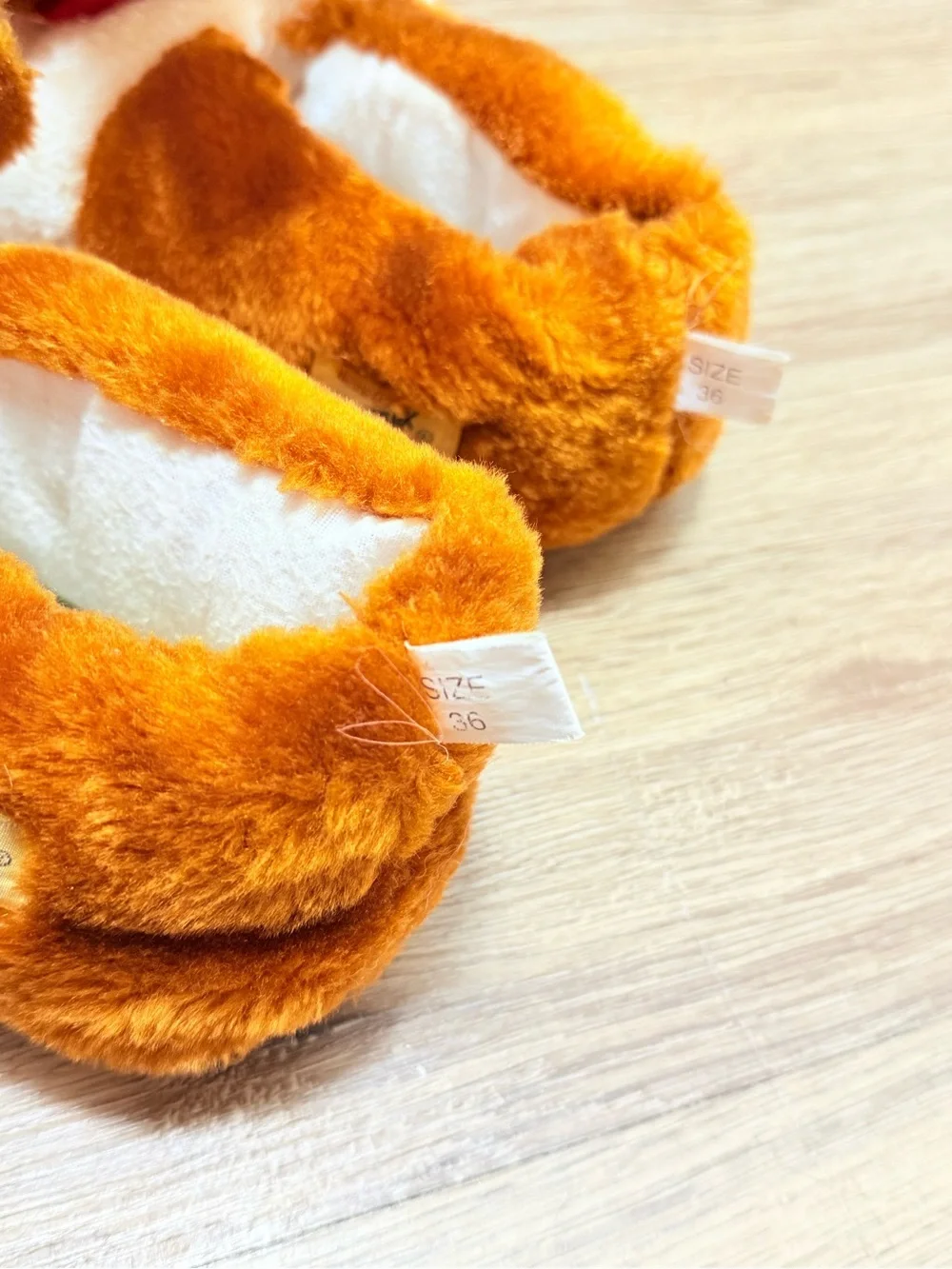 Kids Plush Nesquick Bunny Slippers in Orange - Soft Cozy